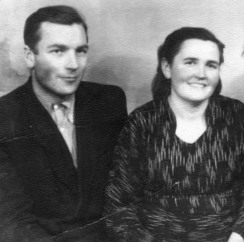 Мефодия с мужем Витаутасом. Расейняй, 1960 год